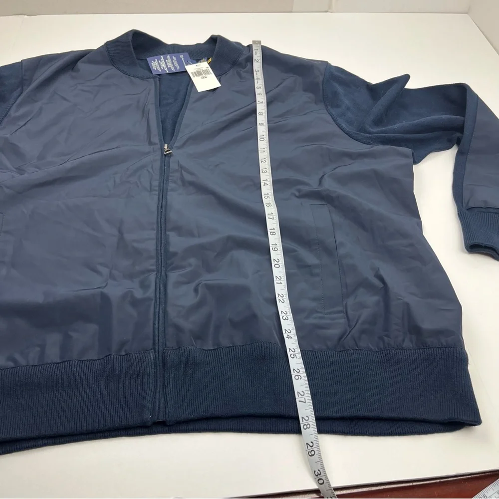 Polo Ralph Lauren Cotton Hybrid Full Zip Sweater Navy Blue Bomber Jacket 3XB NEW